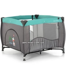 Детский манеж ME 1030 ARENA Aqua Len, серо-бирюзовый